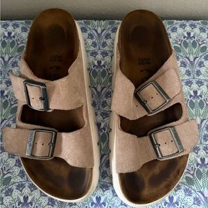 Papillio Suede Buckle Sandals - Tan